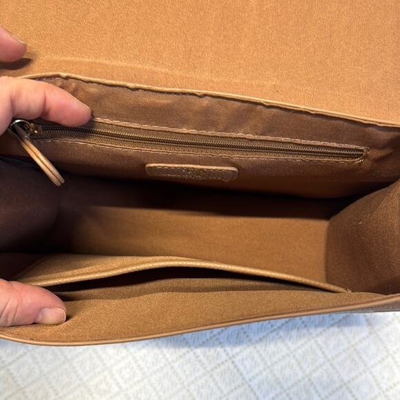 Nanette Lepore Crossbody Bag in Brown and Cream with Modern Design - Picture 2 of 16